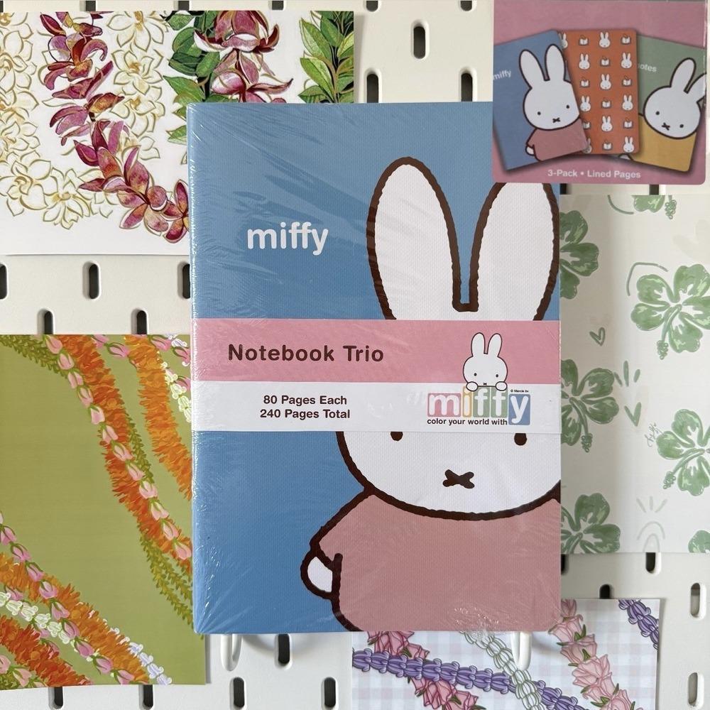 Miffy Pastel Blue‎ Green Notebooks Trio 3 Pack Journals 80 Lined Pages Each NEW